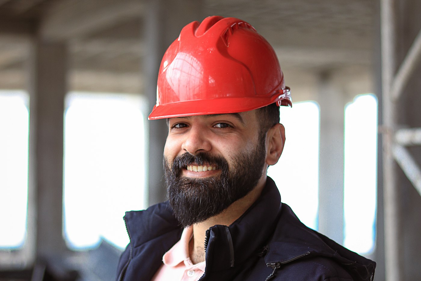 A self-employed contractor on a job site
